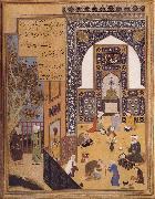 unknow artist The poet Sa di questions a young scholar before the mosque of Kashghar China oil painting reproduction